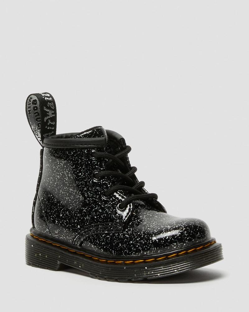 Dr Martens Infant 1460 Glitter Ankle Vrijetijdslaarzen Kinderen Zwart | NL 163YXF